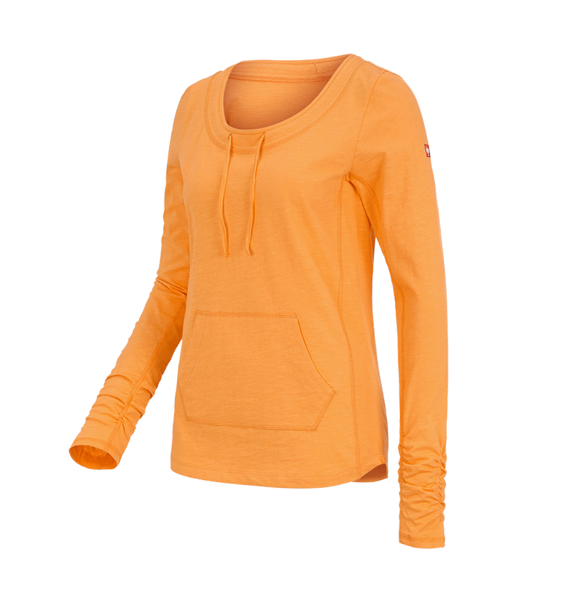 Tričká, pulóvre a košele: Tričko s dlhým rukávom e.s. cotton slub, dámske + svetlooranžová