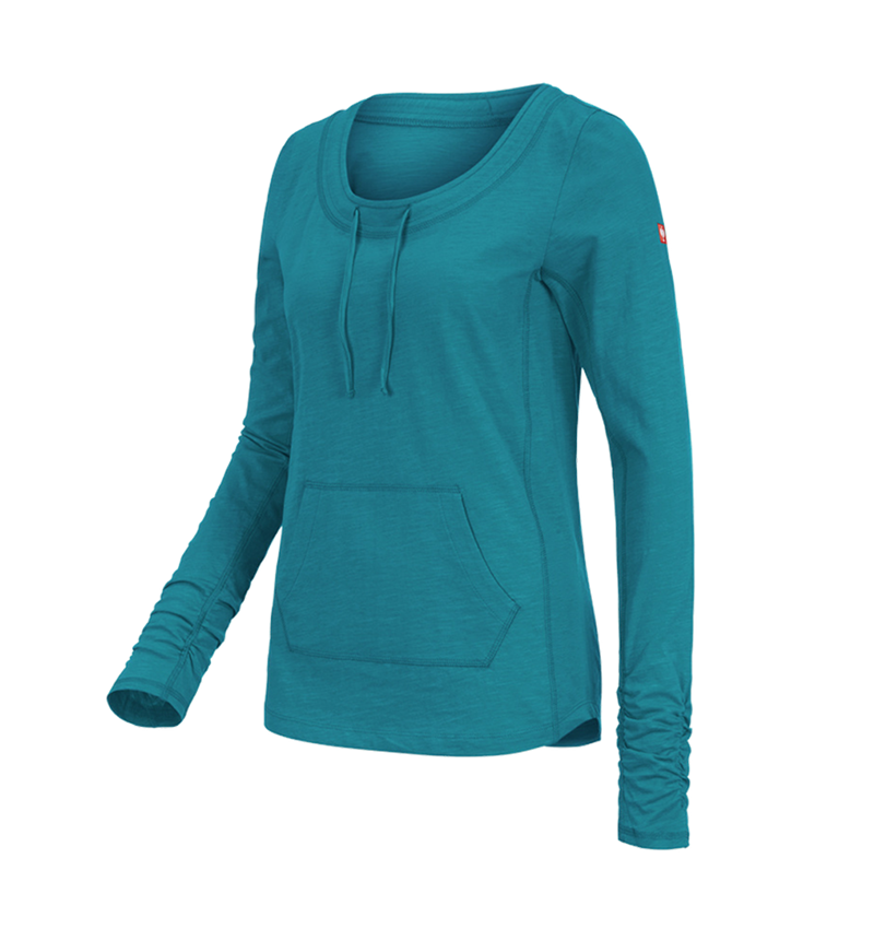 Tričká, pulóvre a košele: Tričko s dlhým rukávom e.s. cotton slub, dámske + oceán 1