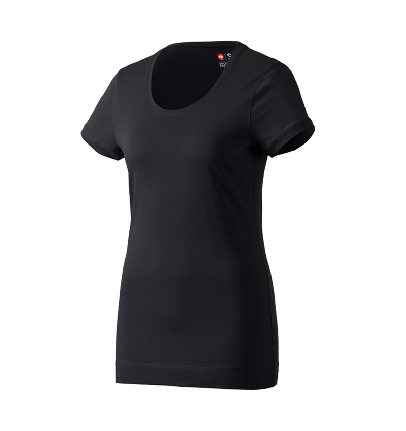Tričká, pulóvre a košele: Dlhé tričko e.s. cotton, dámske + čierna 1