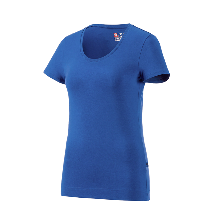 Tričká, pulóvre a košele: Tričko e.s. cotton stretch, dámske + enciánová modrá 3