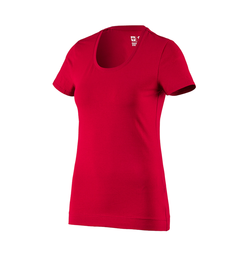 Tričká, pulóvre a košele: Tričko e.s. cotton stretch, dámske + ohnivá červená 2