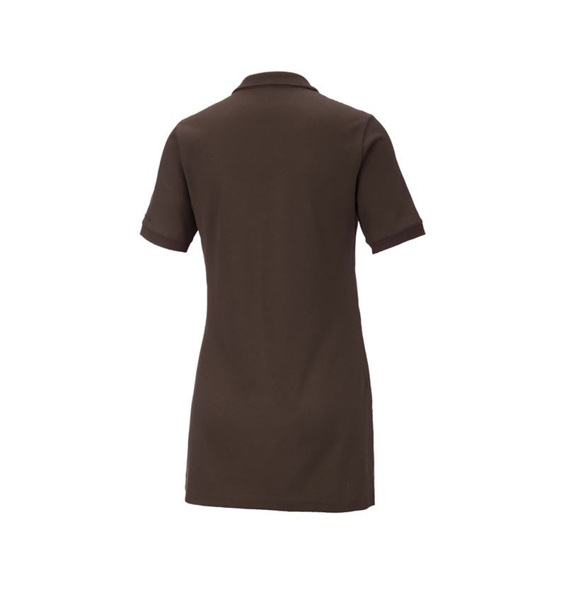 Tričká, pulóvre a košele: Piqué tričko e.s. cotton stretch,dámske, long fit + gaštanová 3
