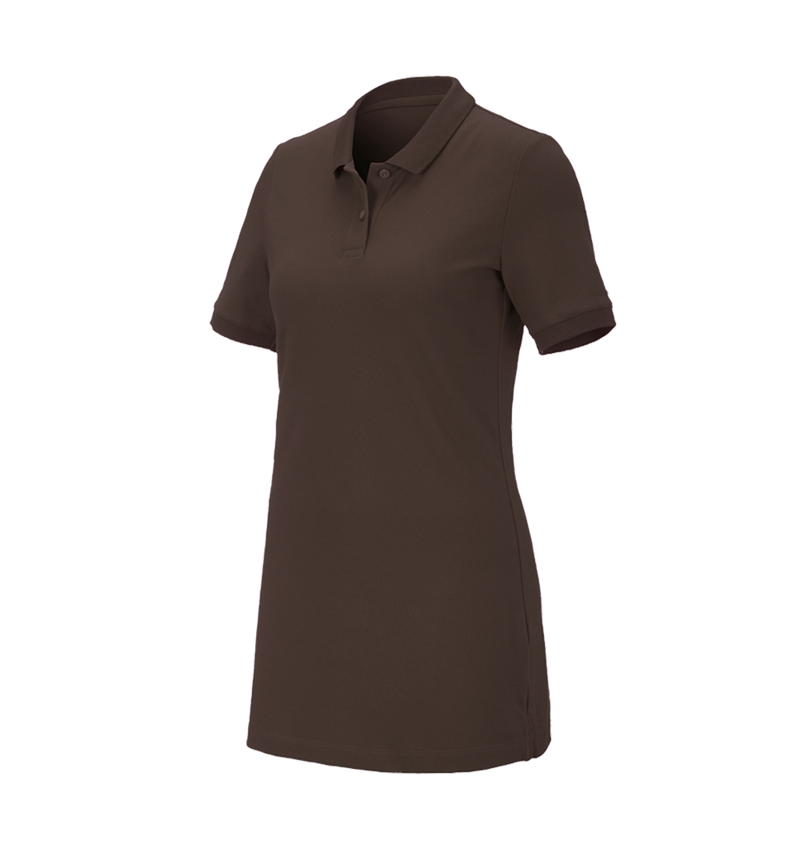 Tričká, pulóvre a košele: Piqué tričko e.s. cotton stretch,dámske, long fit + gaštanová 2