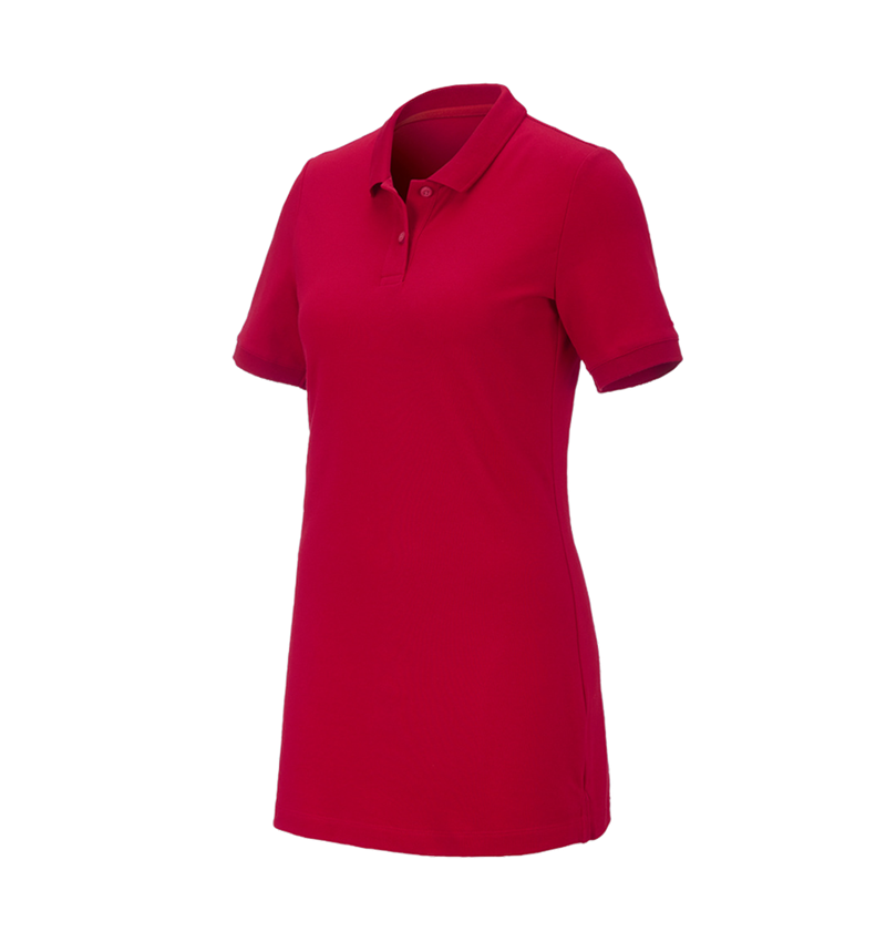 Tričká, pulóvre a košele: Piqué tričko e.s. cotton stretch,dámske, long fit + ohnivá červená 2