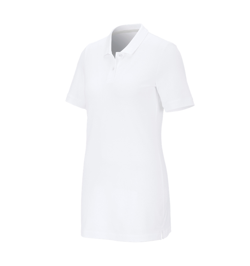Tričká, pulóvre a košele: Piqué tričko e.s. cotton stretch,dámske, long fit + biela 2
