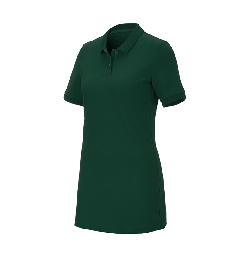 Lesníctvo / Poľnohospodárstvo: Piqué tričko e.s. cotton stretch,dámske, long fit + zelená 2