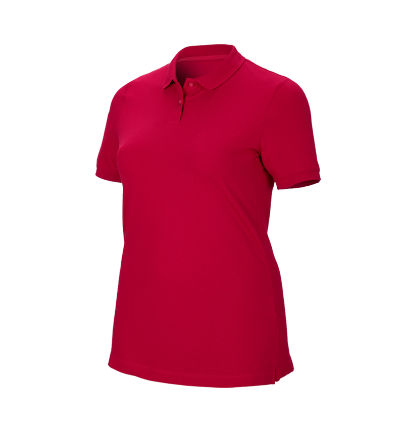Témy: Piqué tričko e.s. cotton stretch, dámske, plus fit + ohnivá červená 2