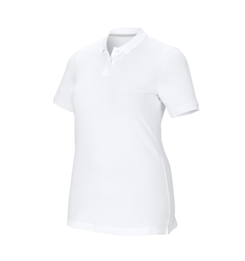 Tričká, pulóvre a košele: Piqué tričko e.s. cotton stretch, dámske, plus fit + biela 2