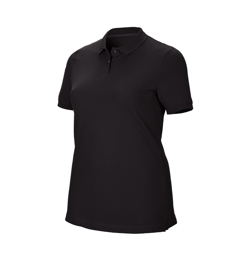 Témy: Piqué tričko e.s. cotton stretch, dámske, plus fit + čierna 2