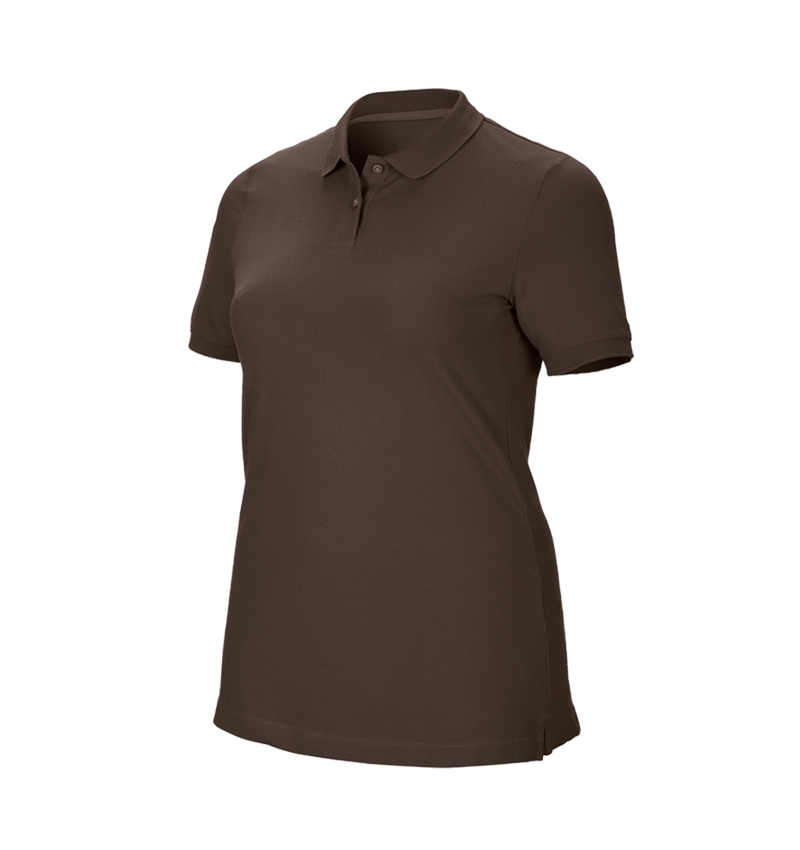 Tričká, pulóvre a košele: Piqué tričko e.s. cotton stretch, dámske, plus fit + gaštanová 2