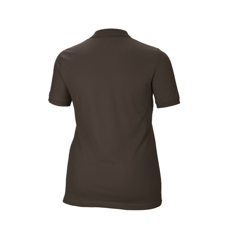 Tričká, pulóvre a košele: Piqué tričko e.s. cotton stretch, dámske, plus fit + gaštanová 3