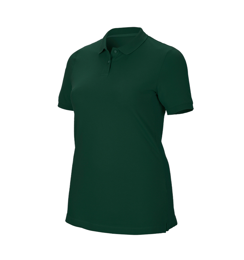 Lesníctvo / Poľnohospodárstvo: Piqué tričko e.s. cotton stretch, dámske, plus fit + zelená 2