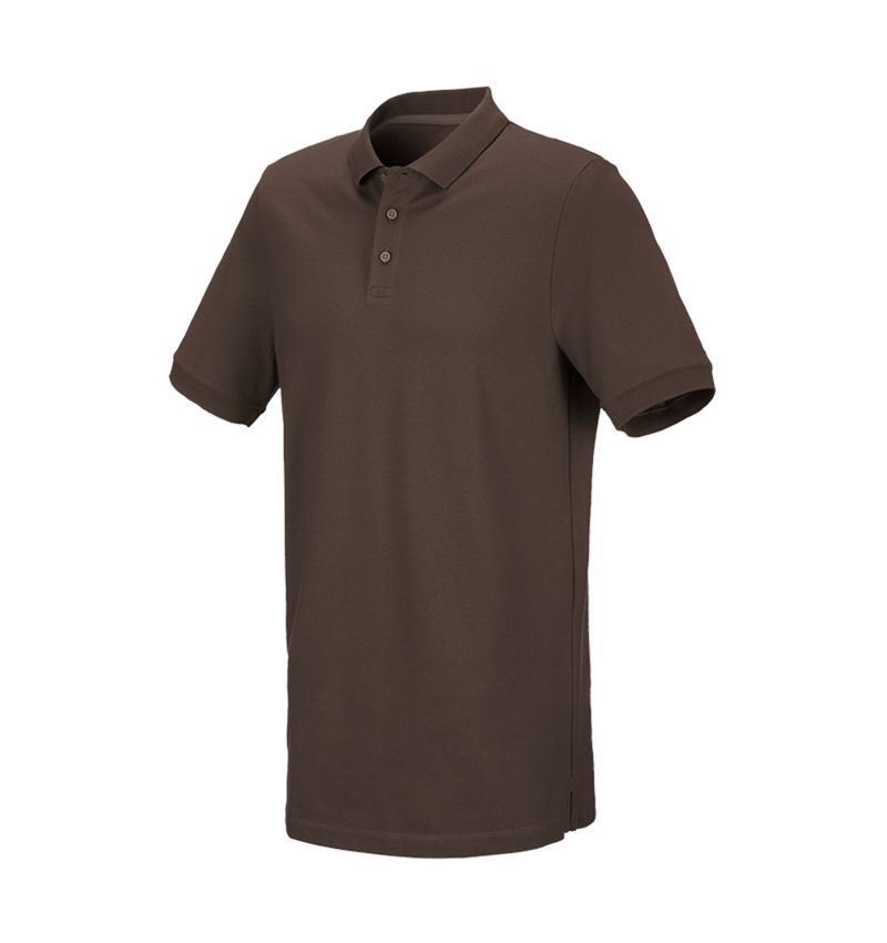 Tričká, pulóvre a košele: Piqué tričko e.s. cotton stretch, long fit + gaštanová 2