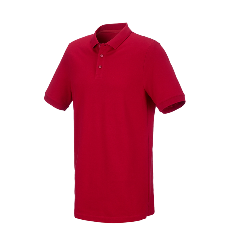 Témy: Piqué tričko e.s. cotton stretch, long fit + ohnivá červená 2