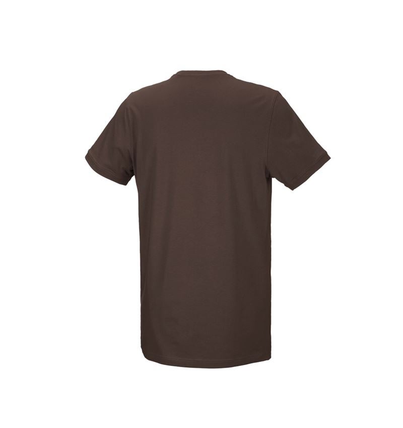 Tričká, pulóvre a košele: Tričko e.s. cotton stretch, long fit + gaštanová 3