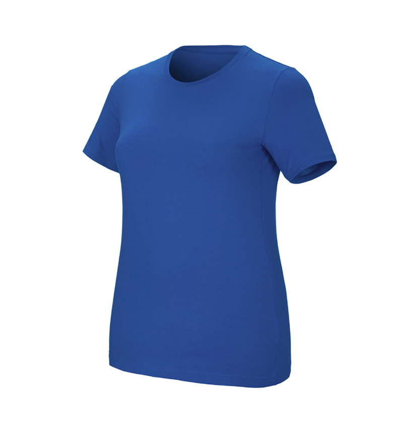 Tričká, pulóvre a košele: Tričko e.s. cotton stretch, dámske, plus fit + enciánová modrá 2