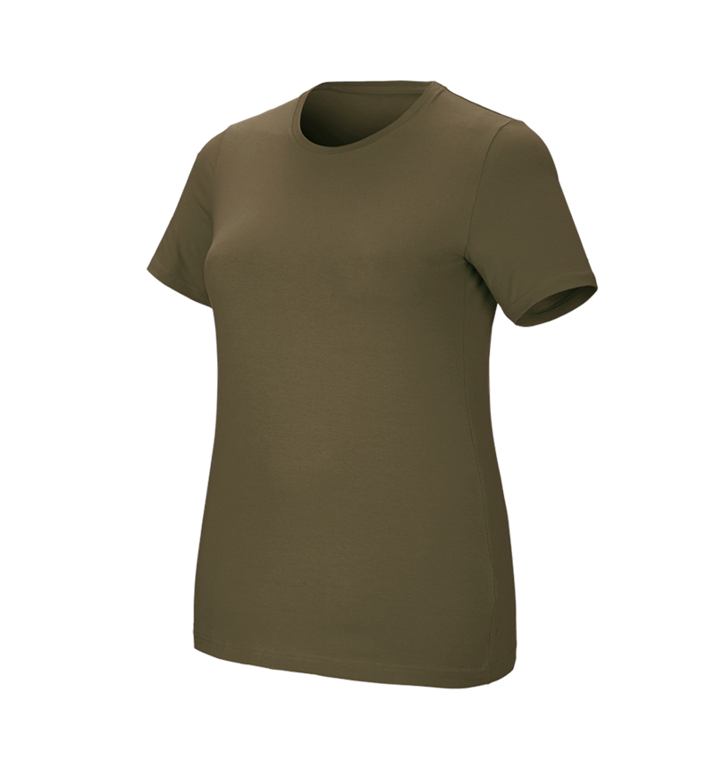 Tričká, pulóvre a košele: Tričko e.s. cotton stretch, dámske, plus fit + bahenná zelená 2