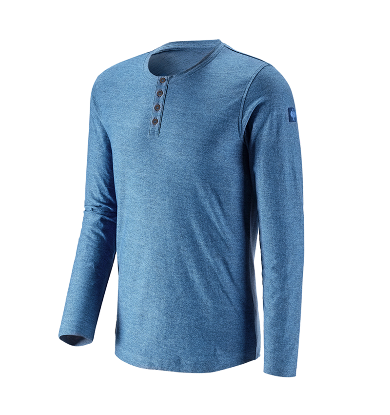 Tričká, pulóvre a košele: Tričko s dlhým rukávom e.s.vintage + arktická modrá melanž 2