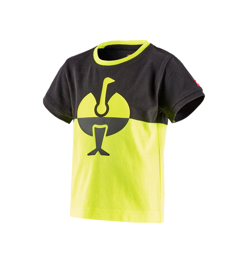 Témy: Piqué tričko e.s. colourblock, detské + čierna/výstražná žltá 2