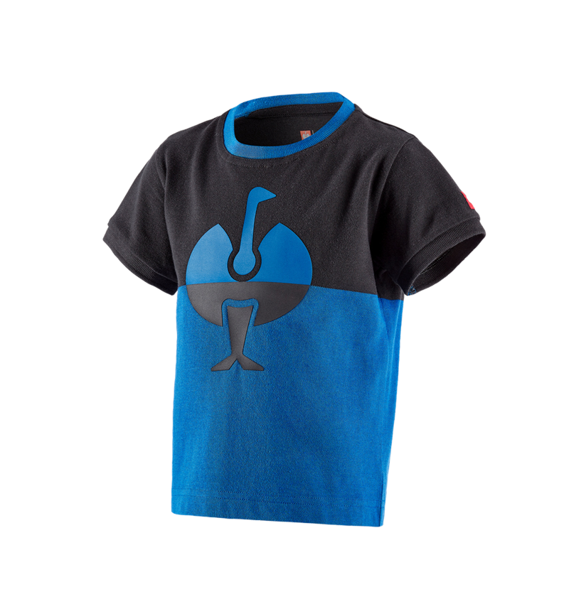 Témy: Piqué tričko e.s. colourblock, detské + grafitová/enciánová modrá 2