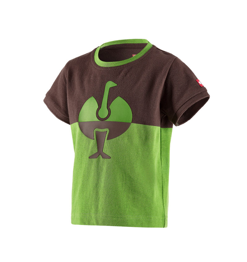 Témy: Piqué tričko e.s. colourblock, detské + gaštanová/morská zelená 2
