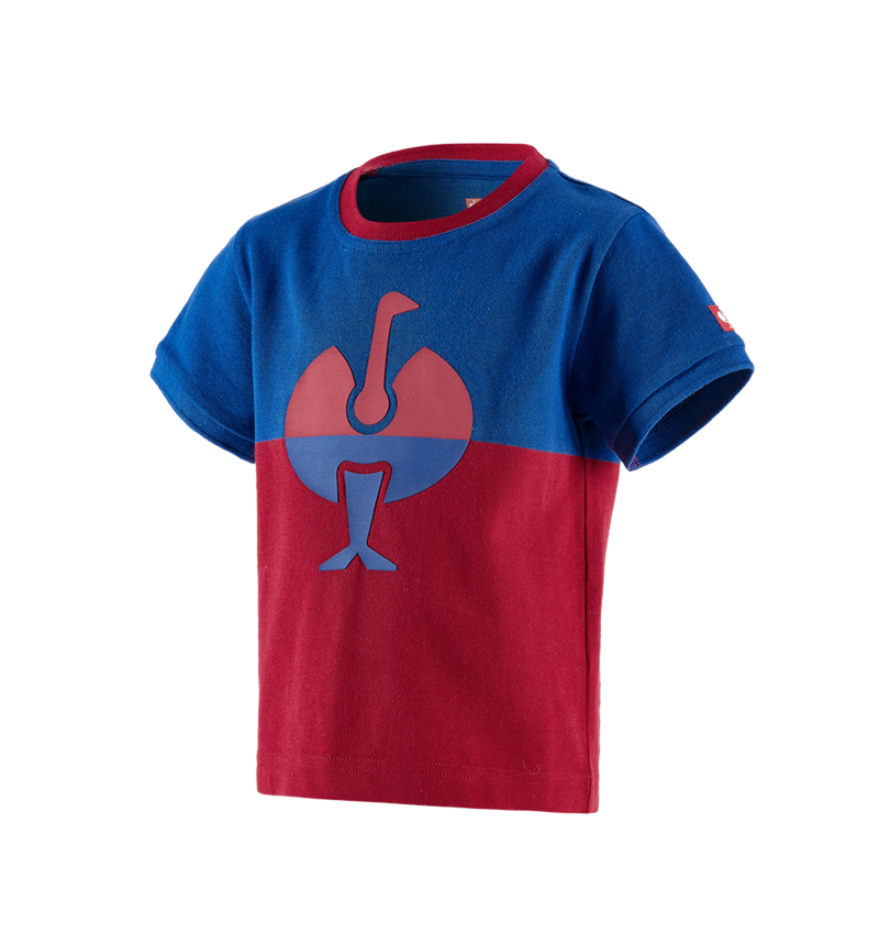 Tričká, pulóvre a košele: Piqué tričko e.s. colourblock, detské + nevadzovo modrá/ohnivá červená 2
