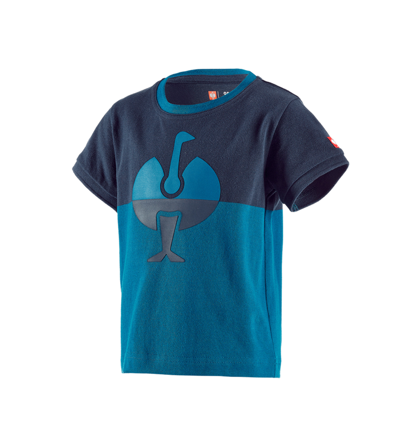 Tričká, pulóvre a košele: Piqué tričko e.s. colourblock, detské + tmavomodrá/atolová 2