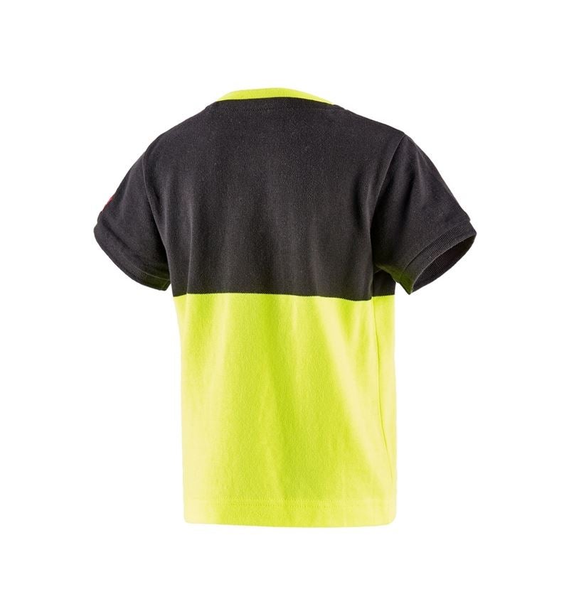 Tričká, pulóvre a košele: Piqué tričko e.s. colourblock, detské + čierna/výstražná žltá 3