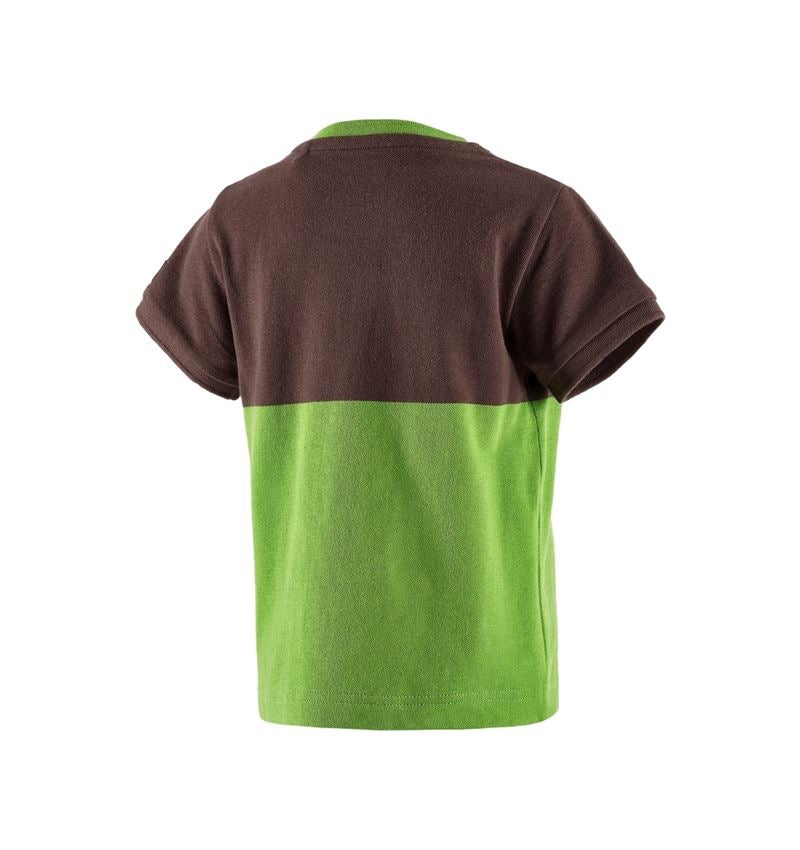Témy: Piqué tričko e.s. colourblock, detské + gaštanová/morská zelená 3