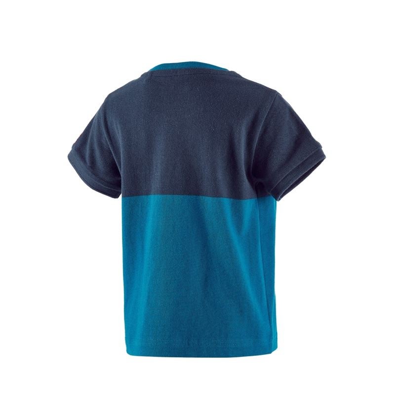 Tričká, pulóvre a košele: Piqué tričko e.s. colourblock, detské + tmavomodrá/atolová 3