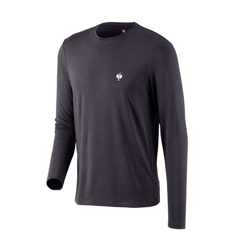 Tričká, pulóvre a košele: Modal-Tričko s dlhým rukávom e.s.concrete + čierna 2