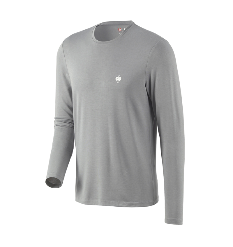 Tričká, pulóvre a košele: Modal-Tričko s dlhým rukávom e.s.concrete + perlová sivá 4