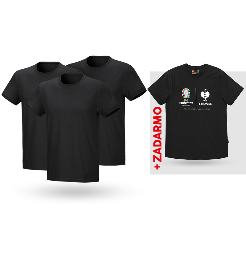 Oblečenie: SÚPR: 3x Tričko cotton stretch + košeľa + čierna