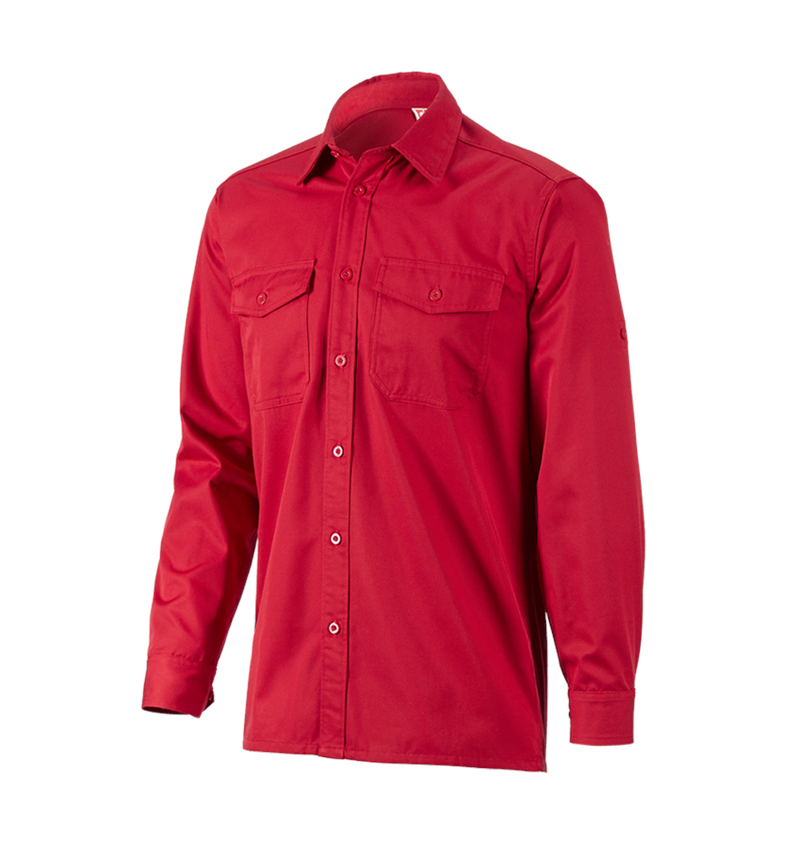 Tričká, pulóvre a košele: Pracovná košeľa e.s.classic, dlhý rukáv + červená