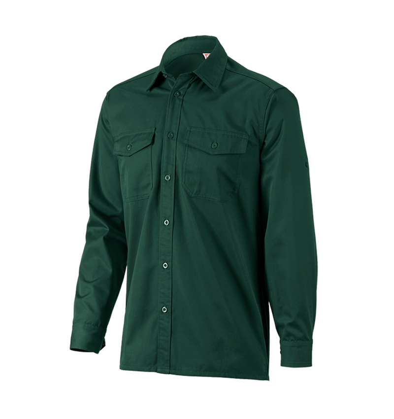Tričká, pulóvre a košele: Pracovná košeľa e.s.classic, dlhý rukáv + zelená