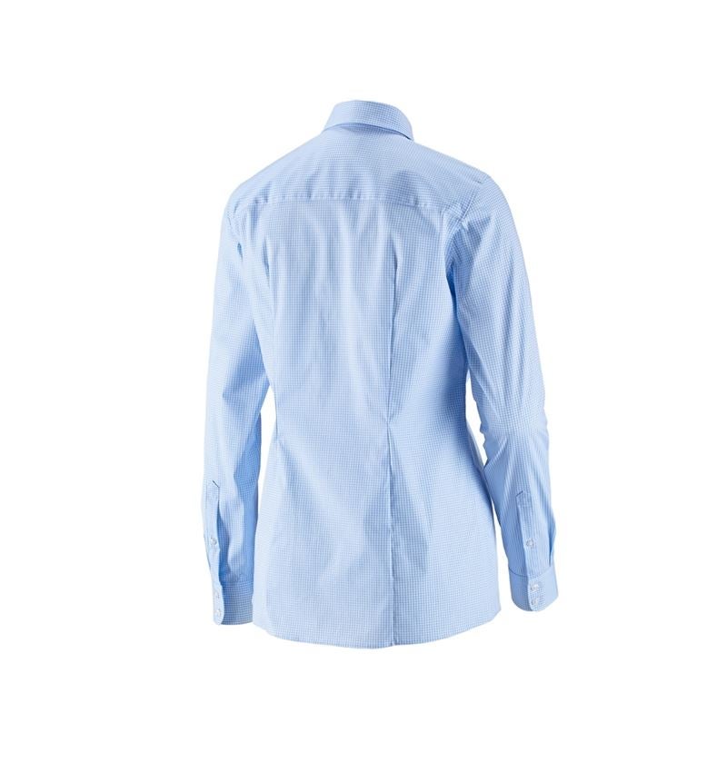 Tričká, pulóvre a košele: Obchodná blúza e.s. cotton stretch,dámsky reg. fit + mrazivá modrá károvaná 3