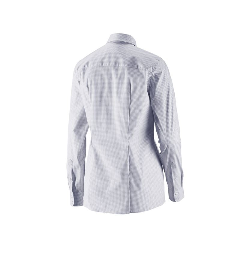 Tričká, pulóvre a košele: Obchodná blúza e.s. cotton stretch,dámsky reg. fit + hmlová sivá károvaná 3