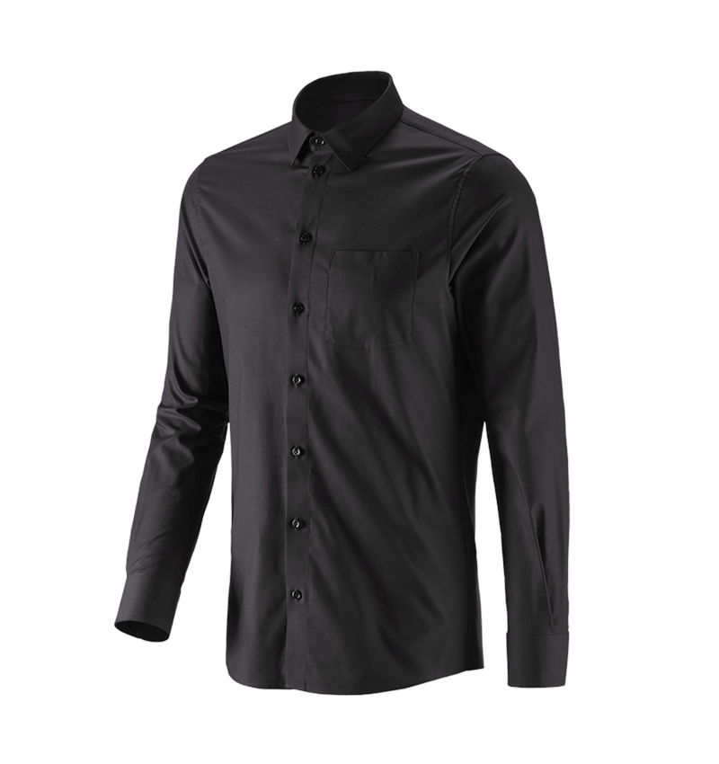 Tričká, pulóvre a košele: Obchodná košeľa e.s. cotton stretch, slim fit + čierna 4