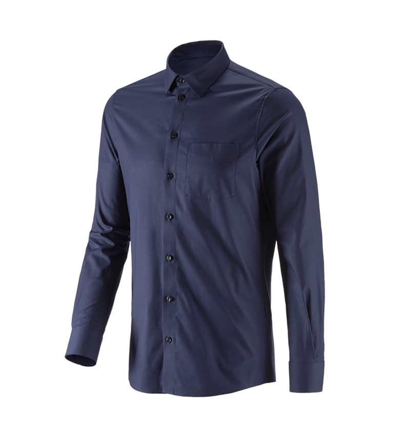 Tričká, pulóvre a košele: Obchodná košeľa e.s. cotton stretch, slim fit + tmavomodrá 4