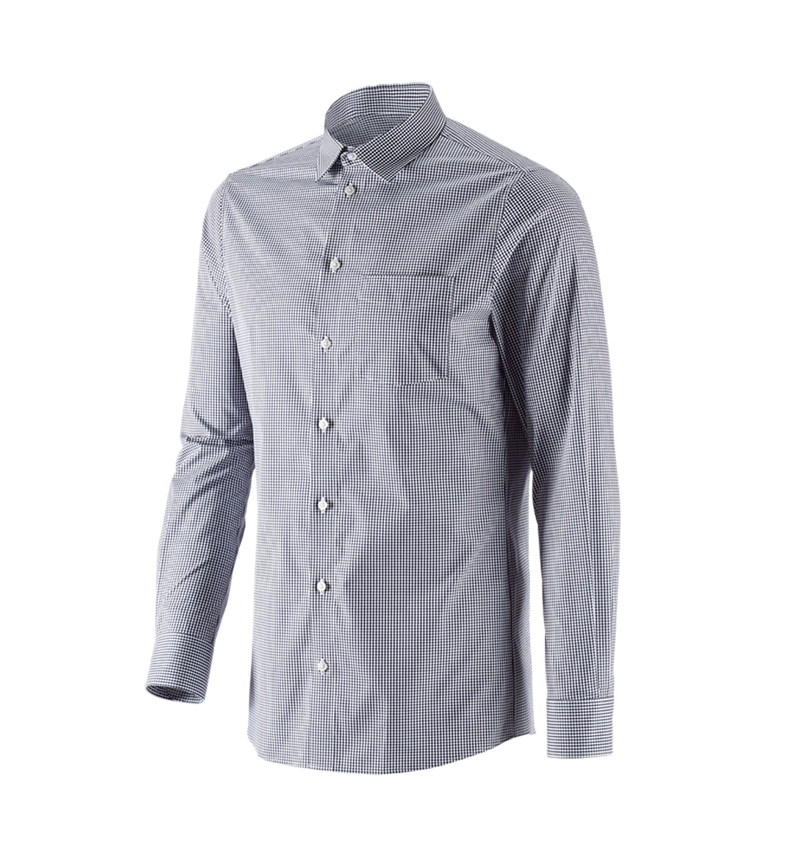 Tričká, pulóvre a košele: Obchodná košeľa e.s. cotton stretch, slim fit + tmavomodrá károvaná 2
