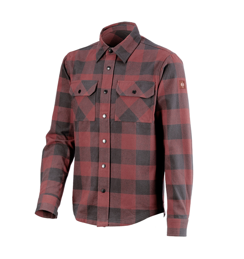 Tričká, pulóvre a košele: Károvaná košeľa e.s.iconic + oxidová červená/karbónová sivá 3