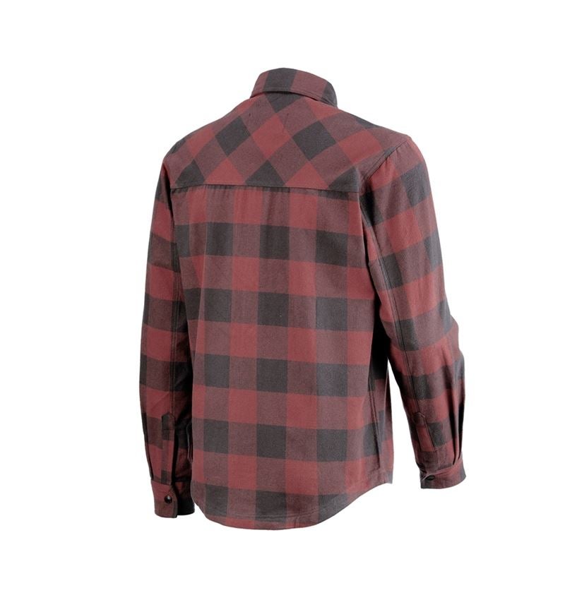 Tričká, pulóvre a košele: Károvaná košeľa e.s.iconic + oxidová červená/karbónová sivá 4