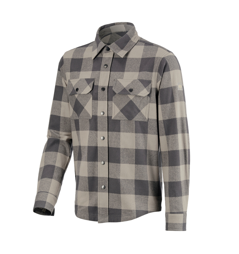 Tričká, pulóvre a košele: Károvaná košeľa e.s.iconic + delfínovo sivá/karbónová sivá 3