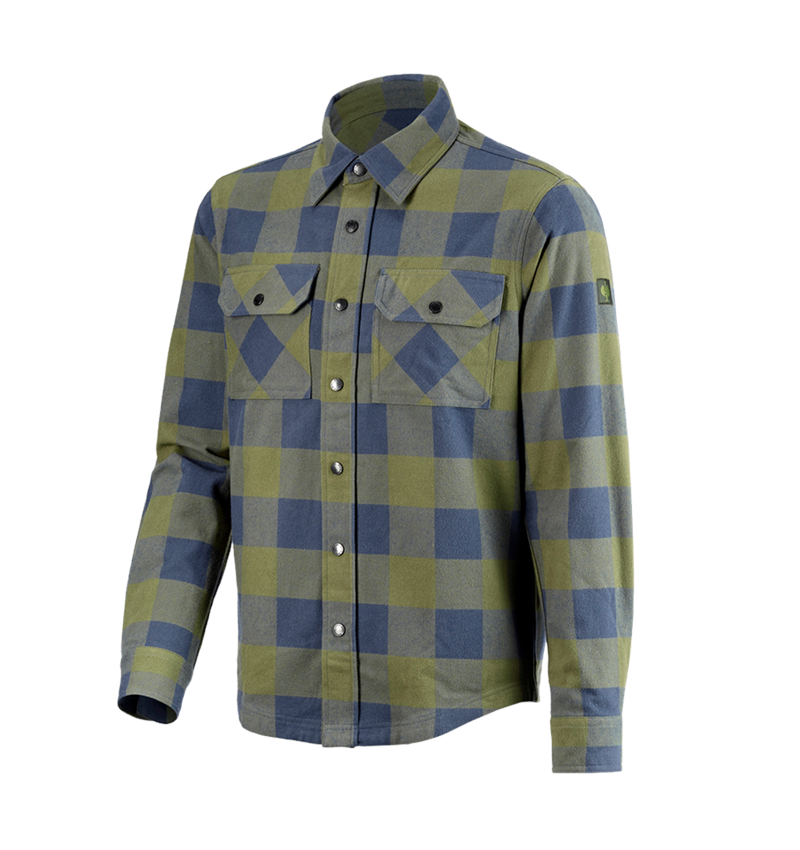 Tričká, pulóvre a košele: Károvaná košeľa e.s.iconic + horská zelená/oxidová modrá 7