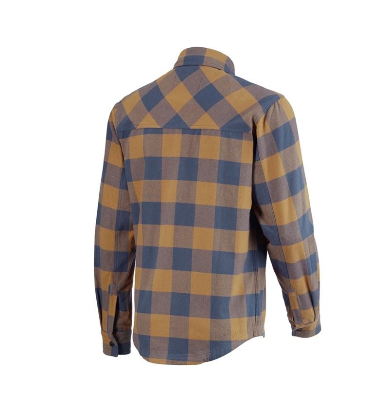 Tričká, pulóvre a košele: Károvaná košeľa e.s.iconic + mandľovo hnedá/oxidová modrá 5