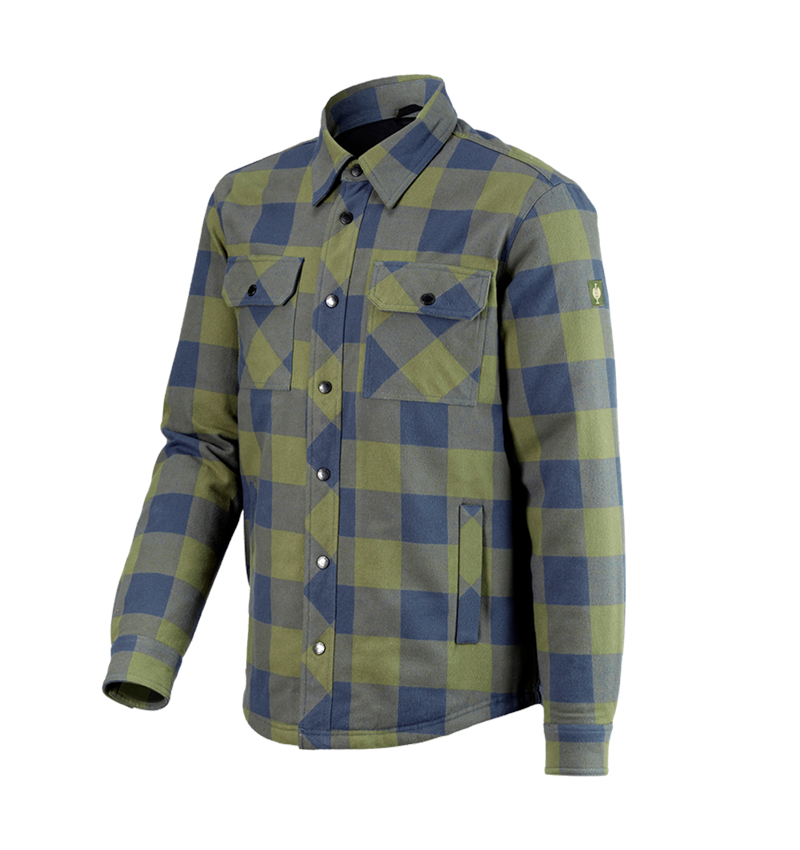 Tričká, pulóvre a košele: Károvaná košeľa Allseason e.s.iconic + horská zelená/oxidová modrá 5