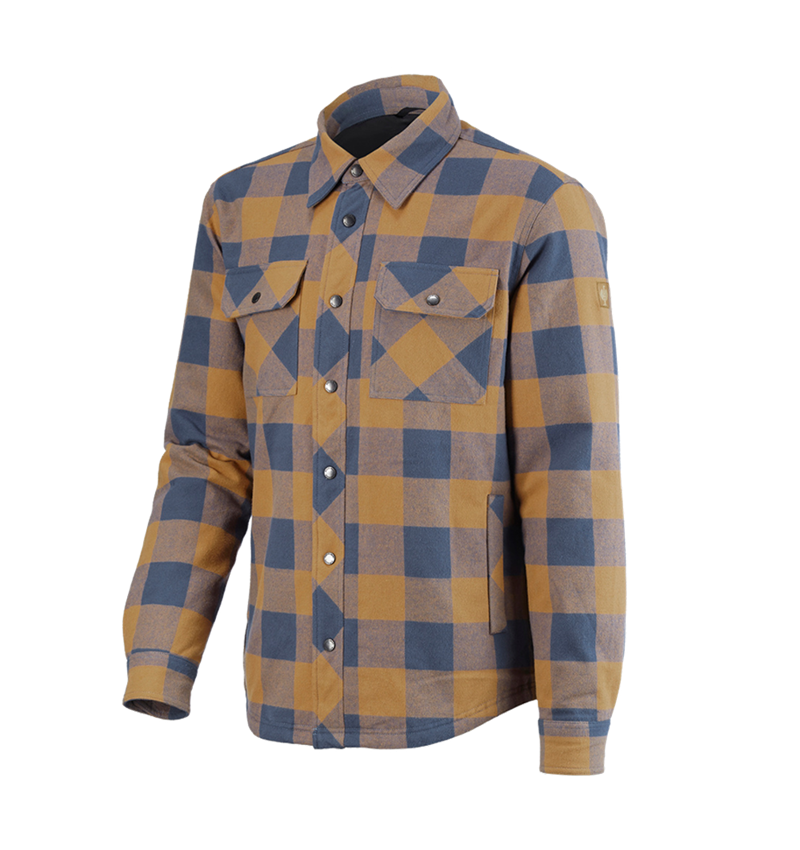 Tričká, pulóvre a košele: Károvaná košeľa Allseason e.s.iconic + mandľovo hnedá/oxidová modrá 4