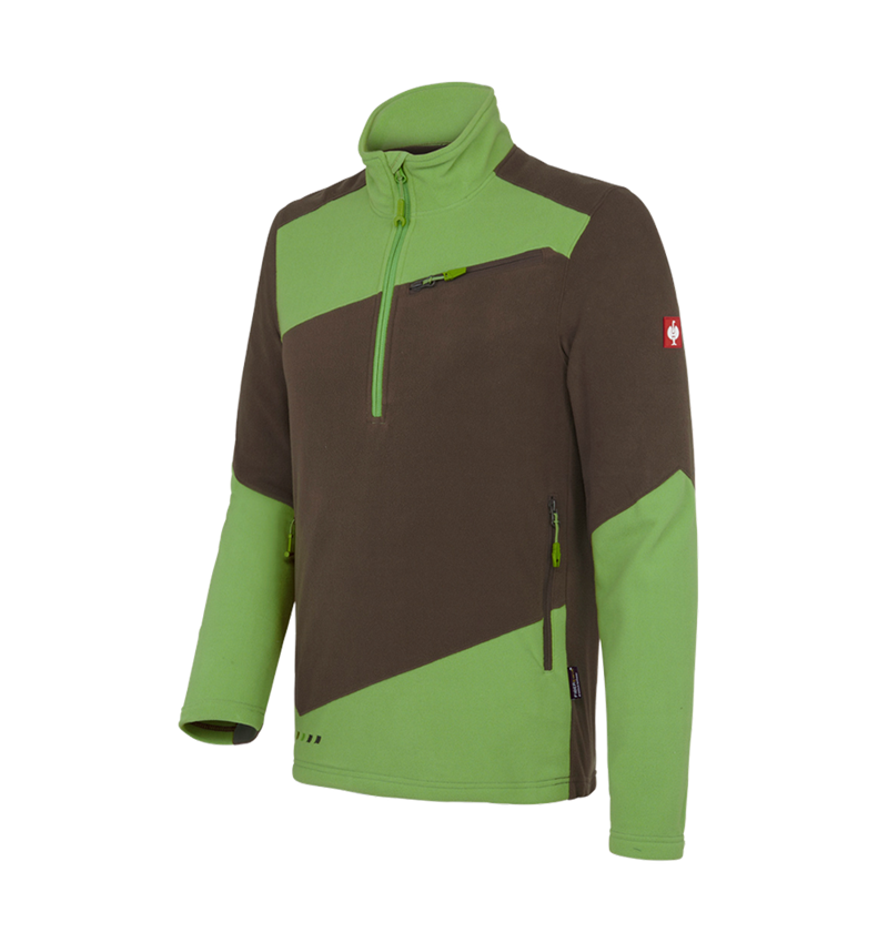 Tričká, pulóvre a košele: Flísový sveter e.s.motion 2020 + gaštanová/morská zelená 2