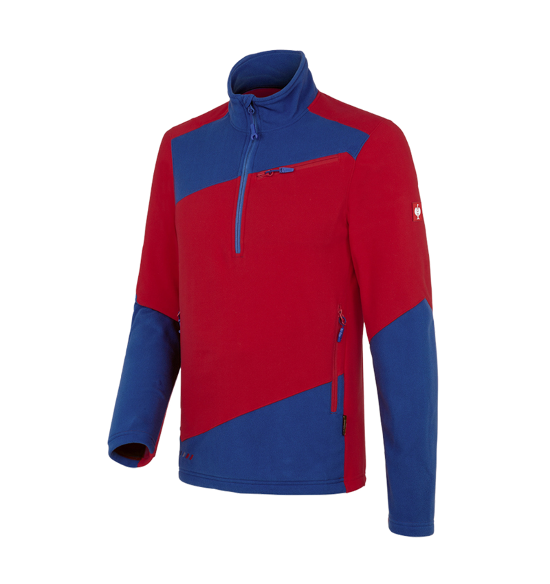 Tričká, pulóvre a košele: Flísový sveter e.s.motion 2020 + ohnivá červená/nevadzovo modrá 2