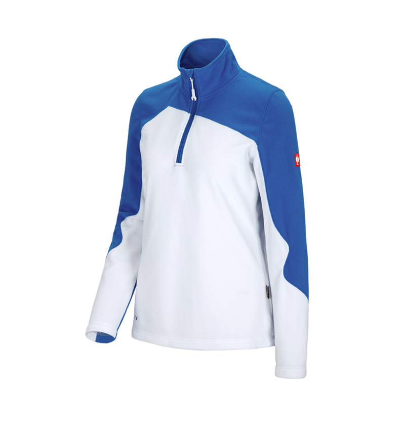 Tričká, pulóvre a košele: Flísový sveter e.s.motion 2020, dámsky + biela/enciánová modrá 2